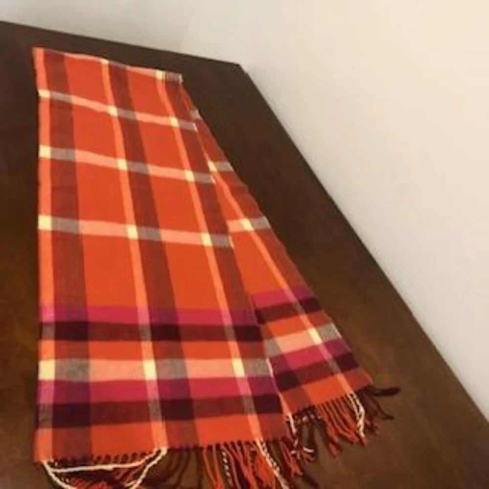 Cashmere Plaid Unisex Scarf Made in Scotland Pre-Owned.